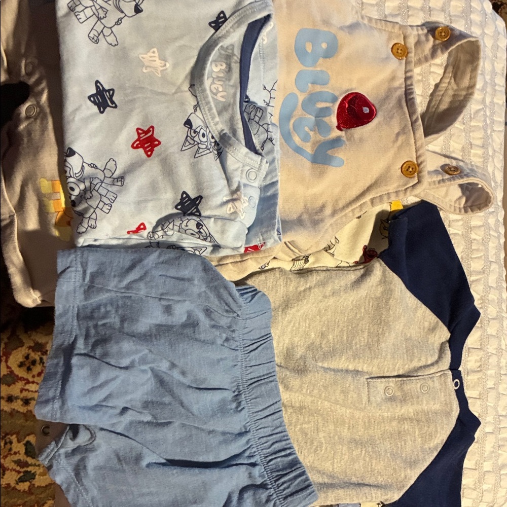 BoysBluey Baby Outfit Set- a Matching Set- 6-9 months & 2 onsies & 1 shorts 12 m